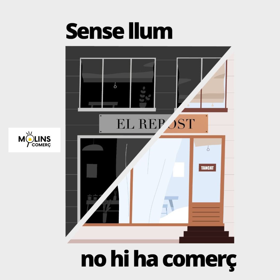 Davant la pujada del preu de l’energia, des de Molins Comerç ens sumem, recolzem i us encoratgem a TANCAR LLUMS avui dia 28 d’octubre de 12h a 12:15h

Perquè SENSE LLUM NO HI HA COMERÇ

<a href="/mdrcentrecomerc/">Molins de Rei Centre de Comerç</a> <a href="/AjMolinsdeRei/">Ajuntament de Molins de Rei</a>  <a href="/PIMEComerc/">Pimec Comerç</a> <a href="/TotMolins/">Tot molins</a> <a href="/ViuMolinsdeRei/">Viu Molins de Rei</a> <a href="/Radiomolins/">Ràdio Molins de Rei</a>