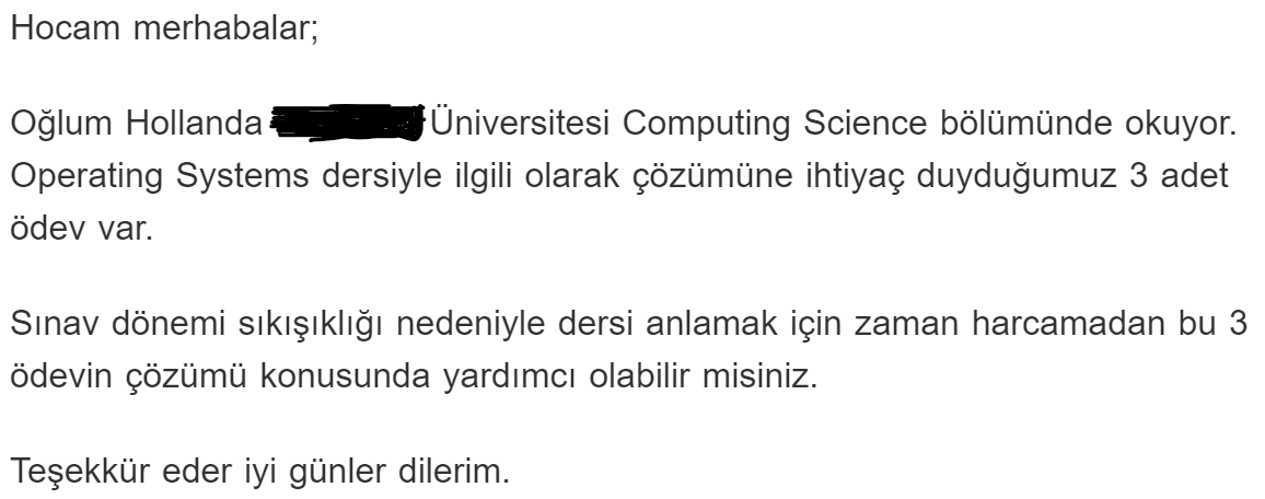 oguzergin's tweet photo. Bir bilgisayar mühendisliği bölümünün başkanı olan profesörüne "benim oğlumun ödevlerini çözer misiniz?" diye rahatça sorulduğu bir ülke olduk. Diplomayı alacağız ama konuları öğrenmeyecek miyiz?

Bana bile böyle bir yazı geliyorsa memlekette bunun herhalde 100 katı dönüyordur. https://t.co/qRiJUJZEZY