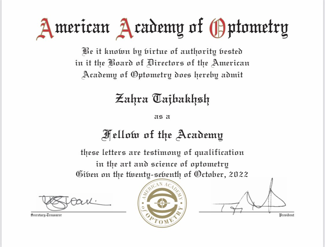 Zahra.Tajbakhsh (@tajbakhshzahra) on Twitter photo I am extremely honoured to receive the prestigious FAAO award in the centennial year of <a href="/aaopt/">American Academy of Optometry</a> 🌹<a href="/UNSWoptomvsci/">UNSW School of Optometry and Vision Science</a> I am extremely honoured to receive the prestigious FAAO award in the centennial year of <a href="/aaopt/">American Academy of Optometry</a> 🌹<a href="/UNSWoptomvsci/">UNSW School of Optometry and Vision Science</a>