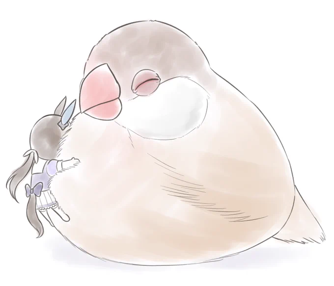 落書き 文鳥とアドマイヤベガ 