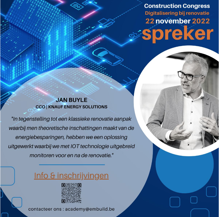 🚨Do you want to hear more about the results of our Aerschot &amp; Halle #socialhousing #retrofits?
Don't miss the #EmbuildBrussels conference coming up in November. Our CCO, Jan Buyle, is one of the speakers &amp; will offer you more details!
👉bit.ly/3DCE5Jc
#energyefficiency
