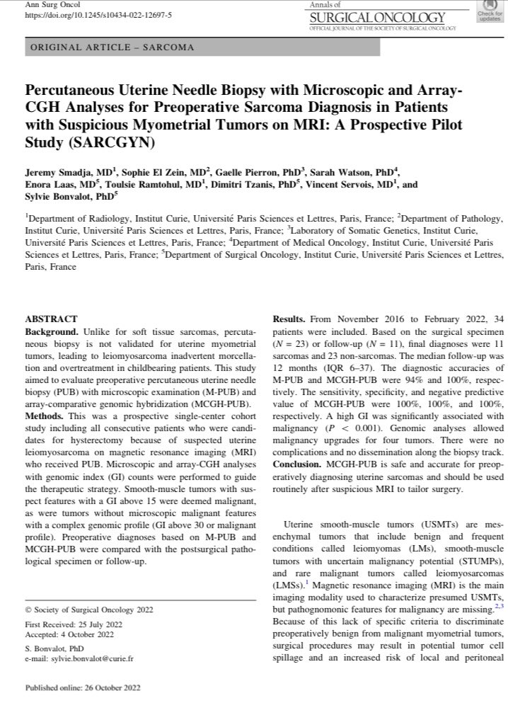 Whoops surgery of uterine sarcoma shouldn’t exist anymore!