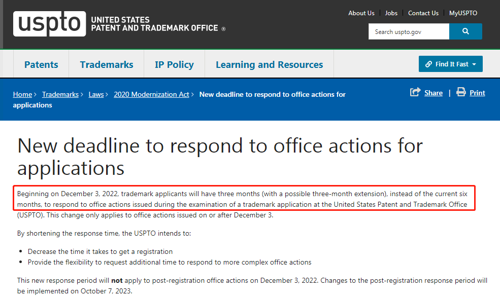 Kayming_IP's tweet photo. New deadline to respond to office actions for applications
https://t.co/kpQBjttRIG https://t.co/Be8ZI7LZwR