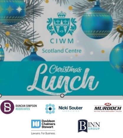 We're delighted to be back in Glasgow on 2 Dec for our Christmas lunch. Thanks to our sponsors for their support <a href="/Dunc_Simpson/">Duncan Simpson Associates</a>  <a href="/dcslegaluk/">Davidson Chalmers Stewart</a> <a href="/binnwaste/">Binn Group</a> <a href="/nicki_souter/">Nicki Souter</a> <a href="/JMMURDOCH/">Leigh Colville</a>  ciwm.co.uk/EventDashboard… #networking #nodialingin