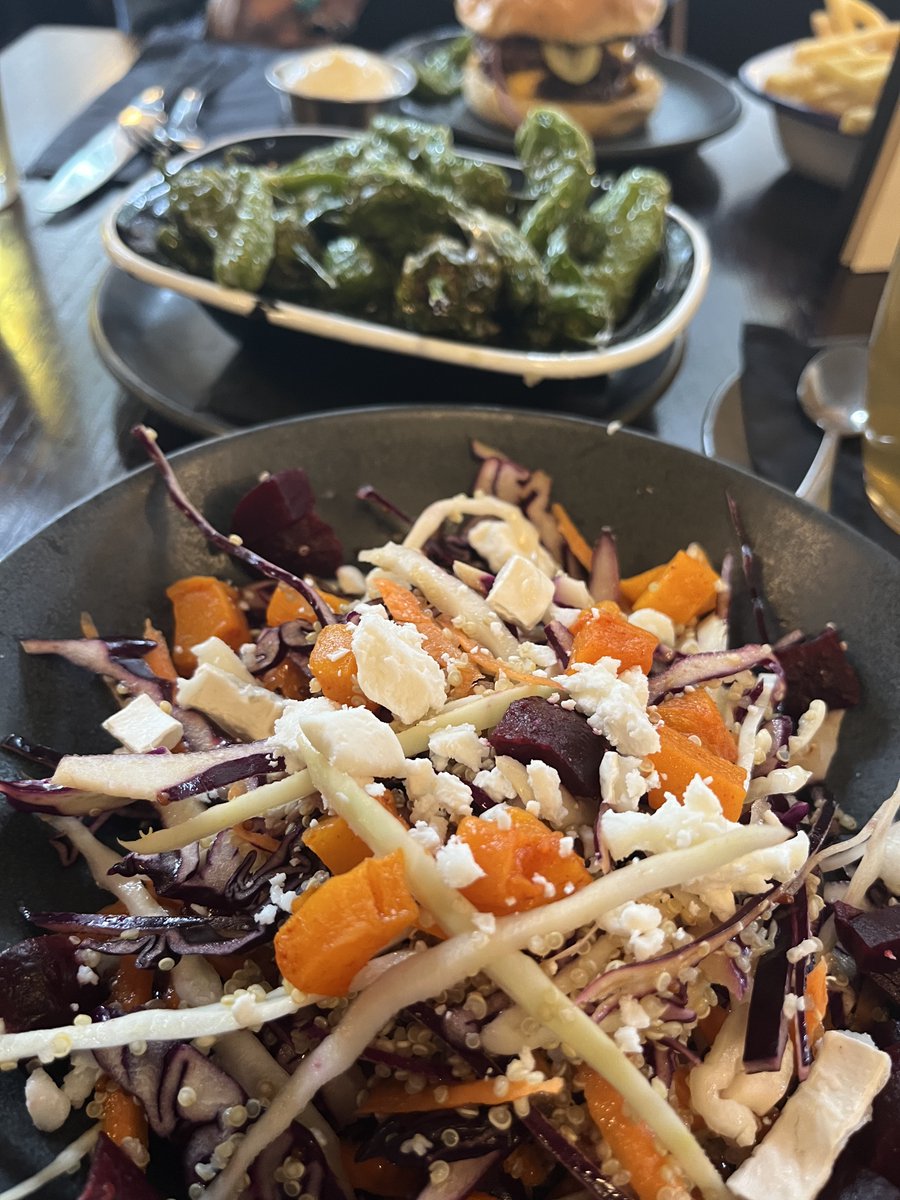 grigio_london's tweet photo. The interestingly named G.O.A.T. Salad (which is actually Vegan and GF) at Dirty Bones in Shoreditch 🇬🇧 It's Goat's Cheese (obviously) and the Padrón Peppers were yummy too! #shoreditch #London #salad #goatscheese #dirtybones #padrónpeppers #glutenfree #vegan #healthylifestyle https://t.co/wwb0suiagh