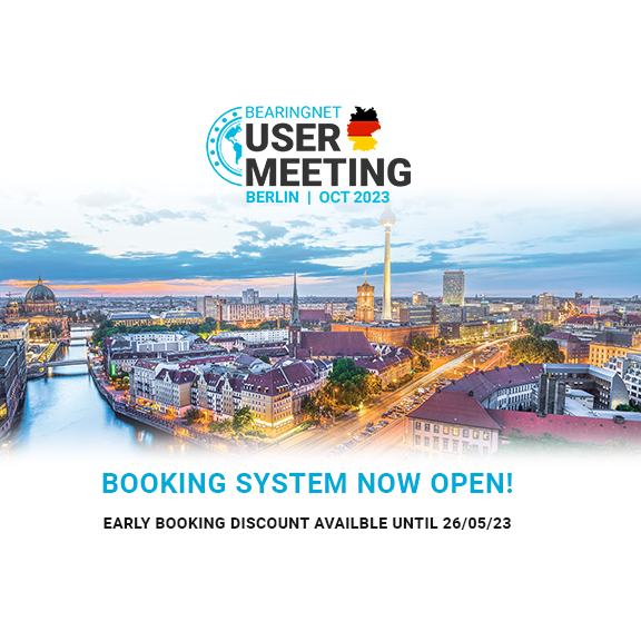 BearingNet's tweet photo. Registration is now OPEN for the 2023 Berlin User Meeting!📋
Book your place here:
https://t.co/I1SvW8xtTL
#usermeeting #event #berlin #backtogermany #networking https://t.co/SZcpSYklnz