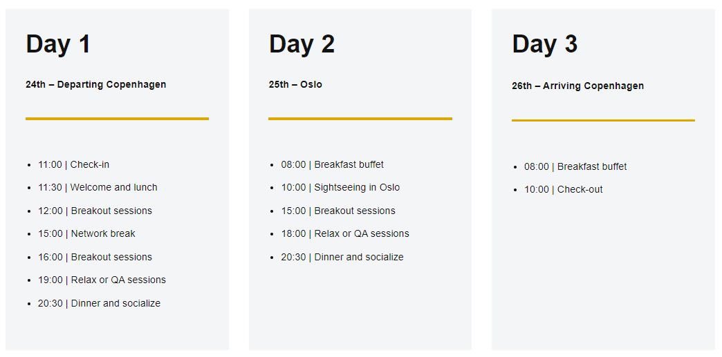 A quick update, as we have the overall agenda ready for the 48 hour event that will take place 24-26 April 2023.

Speakers will also be invited to a dinner on the 23th - the day before the event. 

Remember to fill in your sessions in the CfS! The deadline is November 30th.
