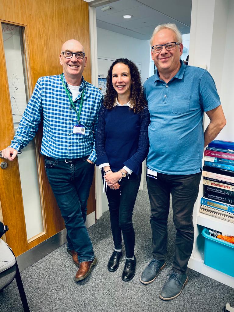 Really pleased to welcome <a href="/mariaduco/">Maria Duque</a> to Manchester yesterday. She gave a really great talk about her current work and future plans with some amazing images.  Thanks for coming.  A pic with @grencisk and <a href="/MucusMan2/">@MucusMan</a>