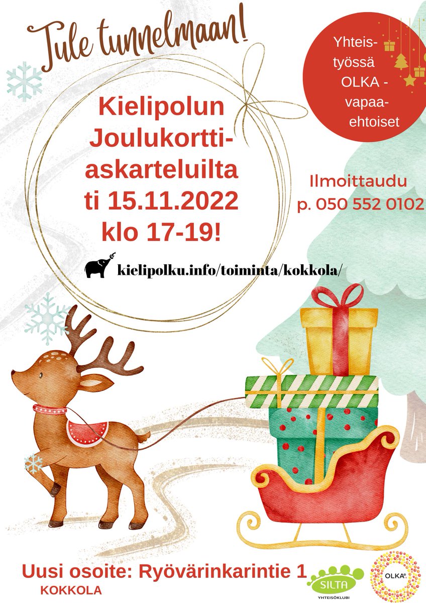 sli_ry's tweet photo. Tule tunnelmaan Kokkolassa!😍 Meillä on uudet tilat!! Tavataan Silta Yhteistyöklubilla yhteistyössä #OLKA vapaaehtoiset! Nähdään siellä! Ilmoittaudu mukaan! https://t.co/jWphYa8HLm