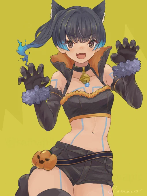 ハロウィン間に合いました!せにゃさん#ゼノブレイド3 #XenobladeChronicles3 #イラスト 