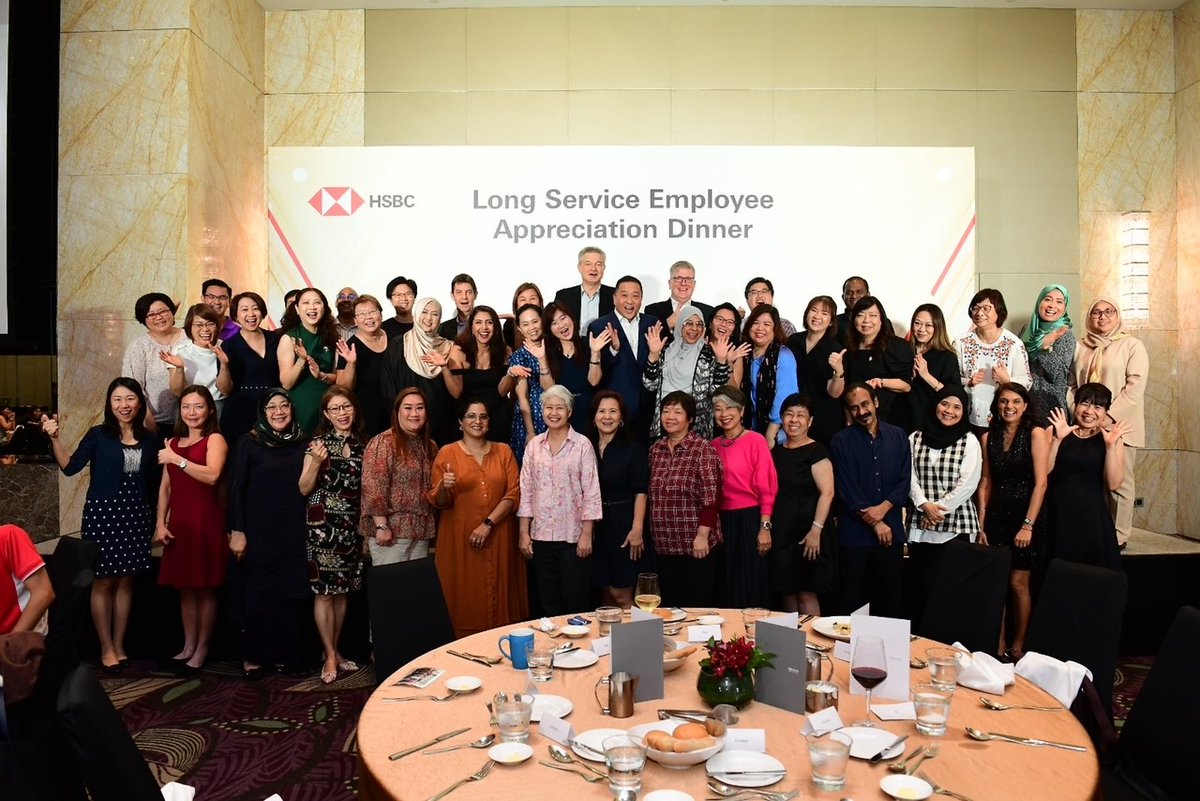 We hosted a celebration dinner for our long service staff representing 25 to more than 40 years of service! Their families were also invited to join in this special occasion. They have journeyed with the bank through many strategic moments. #HSBCSingapore #LongServiceAward