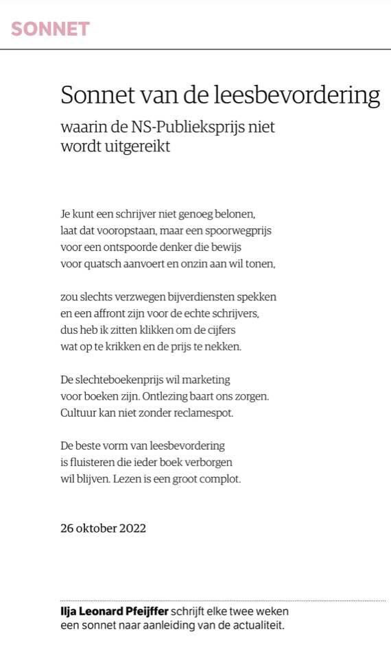 reputatiegroep's tweet image. Raak: @IljaPfeijffer in @nrc vandaag over #NSPublieksprijs