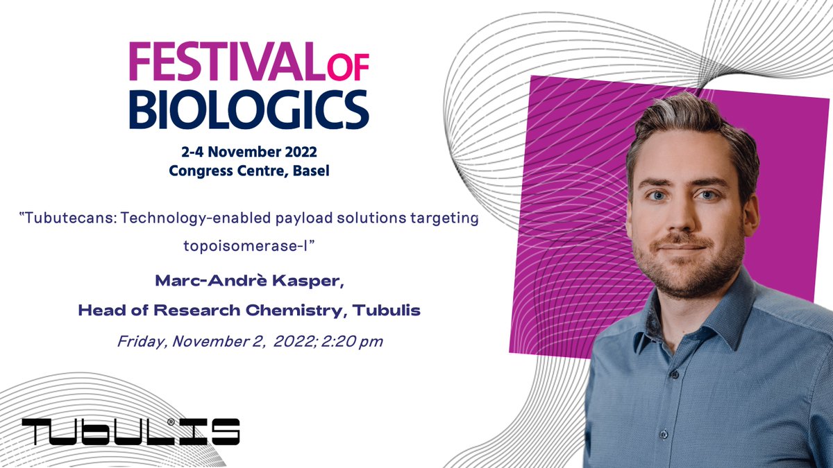 Listen to our Head of Research Chemistry, Marc-André Kasper, talking about improvements in #ADC payload delivery targeting topoisomerase-I at the #FestivalOfBiologics on Nov 2 at 2:20pm CET. Find the agenda here bit.ly/3TwEr9J