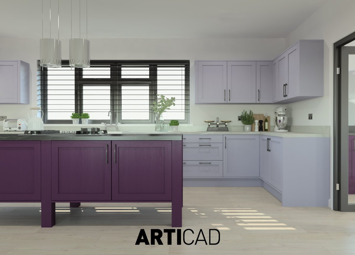 Have you downloaded the latest Gaddesby kitchen catalogue from the Members Portal? This design features the Thornham door range in Deep Heather and Lavender Grey - perfect Autumnal colours that are right on trend! #ArtiCAD #GADDESBY #AutumnColours #KitchenDesign