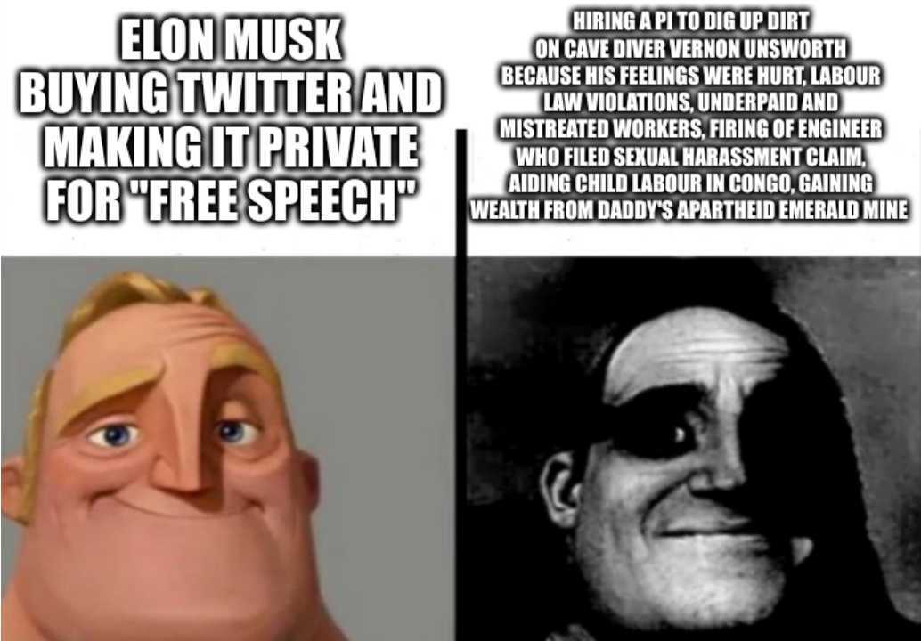 FYEG's tweet photo. FYEG congratulates @elonmusk on buying Twitter! 

We love it when billionaires purchase social media platforms because they can't control "free speech" themselves. https://t.co/mm0GPMtCrn