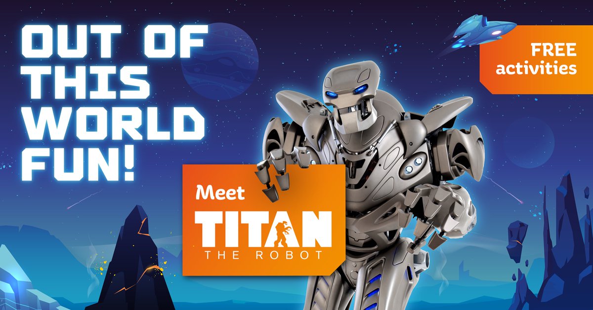 Don’t miss out!

Today is the last day of our out of this world activities. 🌎

Then tomorrow we are excited to meet @titantherobot 🦾

Shows are in Victoria Court at 11:00am, 12:30pm and 2:00pm.

#titantherobot