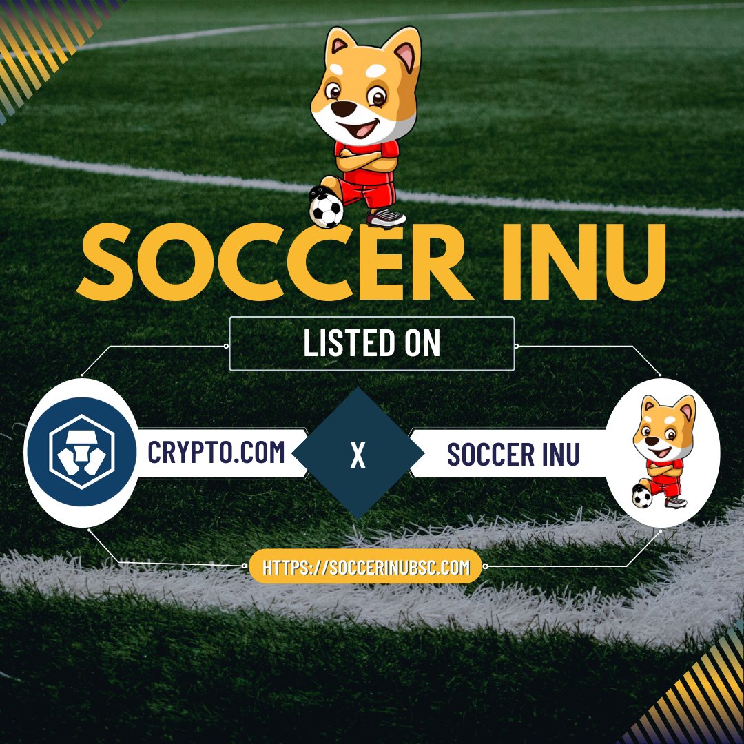 We are already listed on <a href="/cryptocom/">Crypto.com</a> crypto.com/price/soccerinu since day 5 of our Launch! Crypto.com is one of sponsor of Qatar World Cup! Just imagine the exposure that we can get.

#SoccerInu #Binance