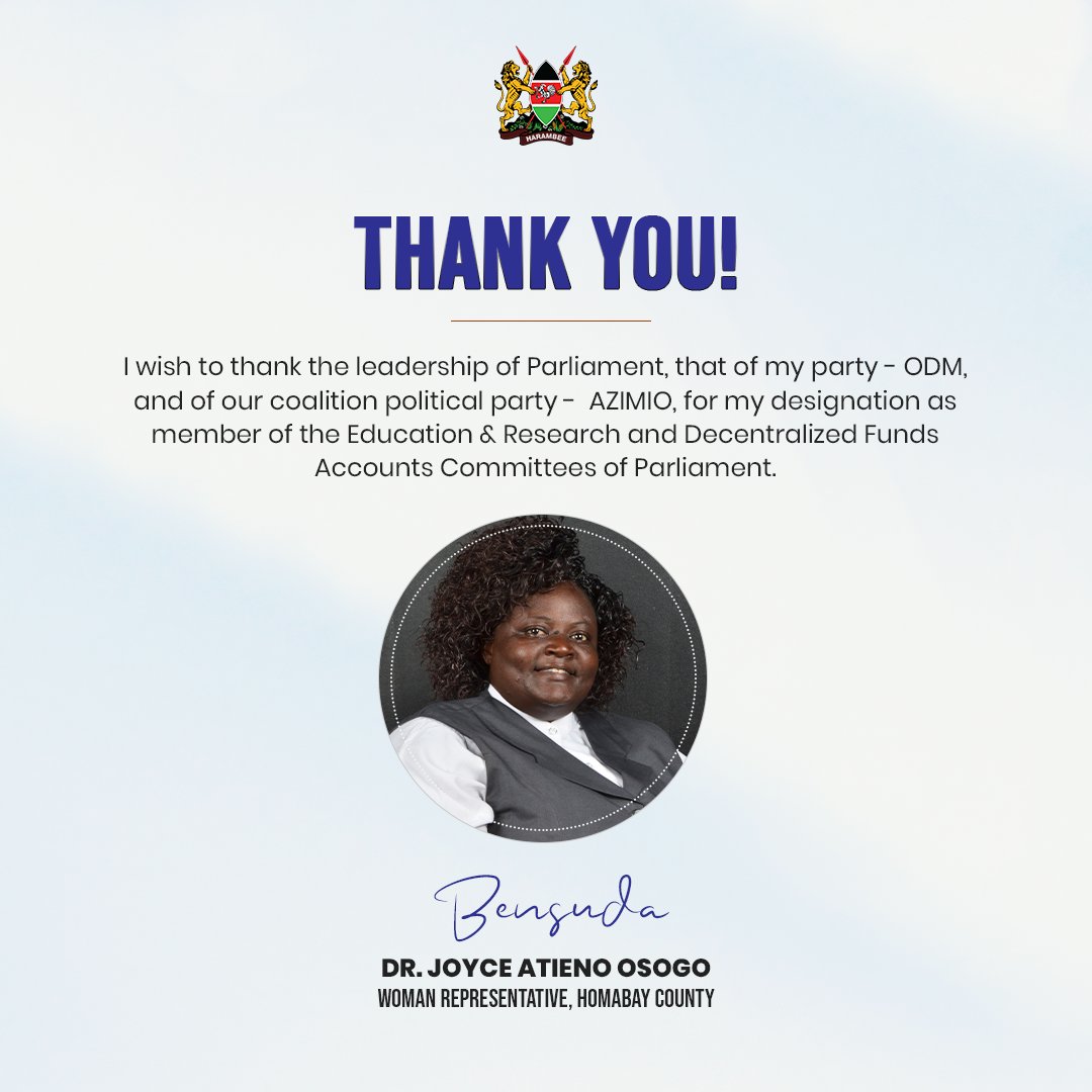 Dr. Joyce Atieno Osogo Bensuda, MP tweet media