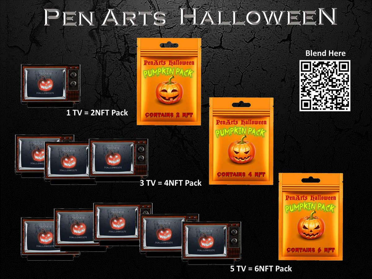 PenArts Halloween Special
Halloween TV wallet scan is over we will draw 8 winners for the 1/1 Artworks on Oct. 30th

H22 TV drop is still open here for blending packs
nfthive.io/drop/nfthivedr…
neftyblocks.com/c/penartdborjs…

blend to pumpkin pack Oct. 29th
neftyblocks.com/c/penartdborjs…
#WAXNFT
