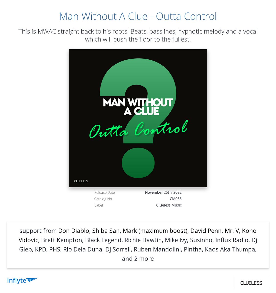 Cheers <a href="/djmrv/">Mr. V 👑</a> for the review "Super dope
Like he never left" <a href="/manwithoutaclue/">Man Without A Clue</a> ❤️❤️
inflyteapp.com/r/ezpriy