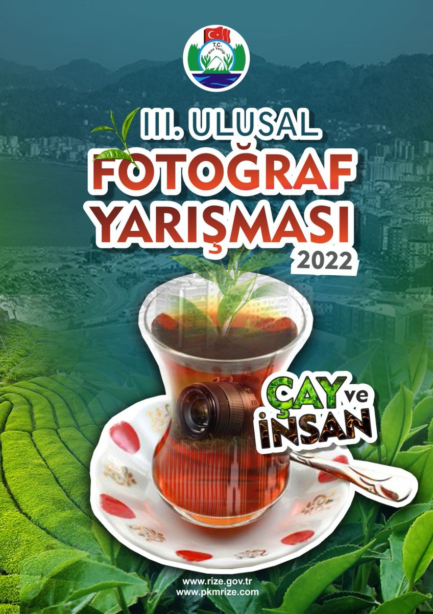 📣📷Rize Valiliği tarafından düzenlenen ‘Çay ve İnsan’ konulu 3.Ulusal Fotoğraf Yarışmasında başvurular 31 Ekim’de sona erecektir. 
Başvuru 👉🌐 pkmrize.com/yarisma/
<a href="/RizeVali/">T.C. Rize Valiliği</a> 
#ÇayVeİnsan