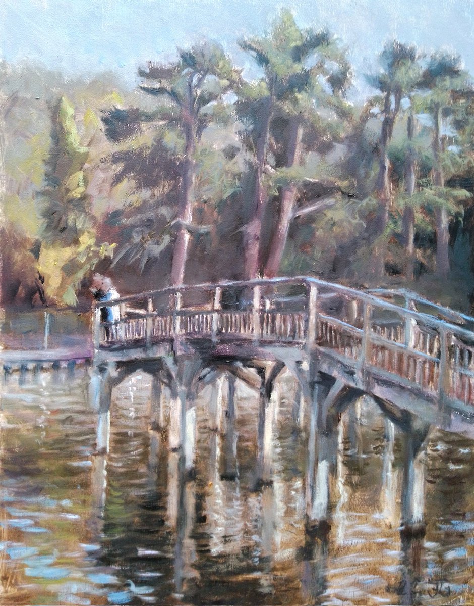 JanGaska's tweet photo. Foot bridge at Marsh lock and Weir in Henley, painted over 2 days. Oil on oil primed panel, 28 x 36 cm
#henleyonthames #marshlock #thamesriver #artwork #oilpainting #landscapepainting #pleinairpainting #painter https://t.co/eZNJNvy02R