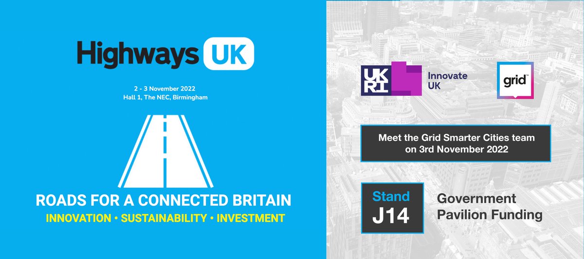 gridsmartercity's tweet photo. Meet our team @HilesToby  Laura Jacklin &amp; Chris Deakin at the @HWYSUK Road for Connected Britain Conference. We will be joining the @innovateuk stand at J14 Government Pavilion Funding on 03/11/2022.

#highwaysuk #kerbsidemanagement #innovateuk #smartcities #gridsmartercities https://t.co/8Wr2d3KRlj