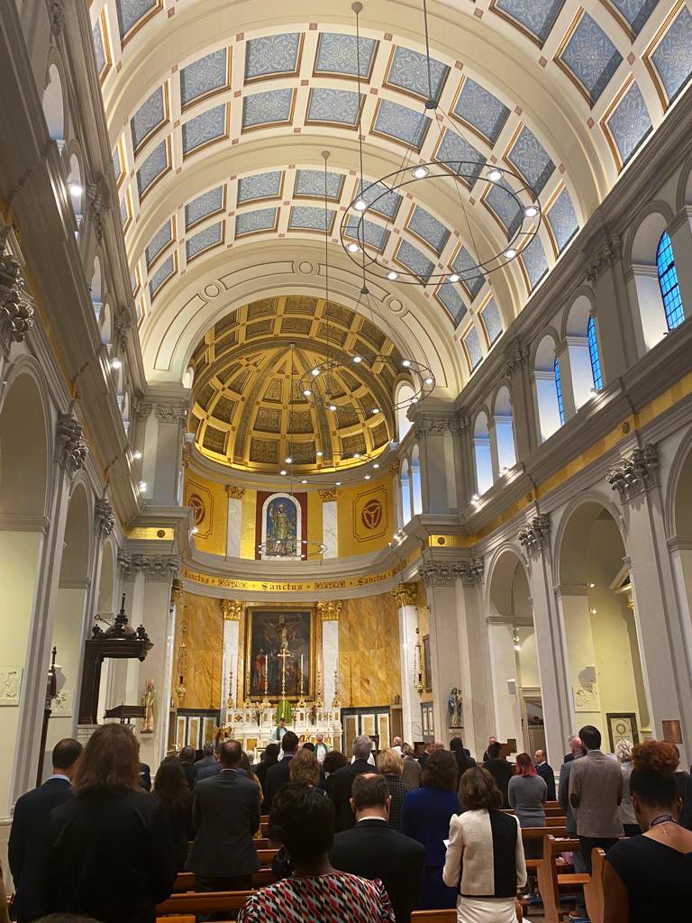 ChestertonND's tweet photo. Yesterday we blessed and dedicated @UNDLondon’s G.K. Chesterton Collection. 

From the Dedication Mass at @StPatricksSoho to the blessing and Collection exploration at the Gateway to our reception and dinner at @horseguardsLDN, thank you to everyone who made this day a success. https://t.co/9HaVY9xg6J