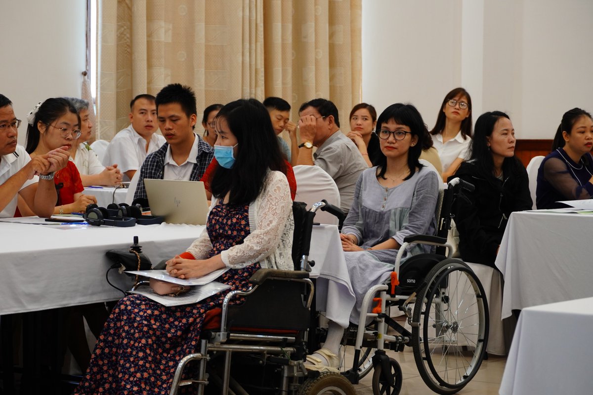 “Nothing about us without us”- people with disabilities' voice is the center of #DisabilityInclusive law-making process. With @dfat @Irish_Aid support thru @PAPI_Vietnam, UNDP & 🇻🇳Federation on Disability work w PwDs on training program for their running for 2026 elections #CRPD