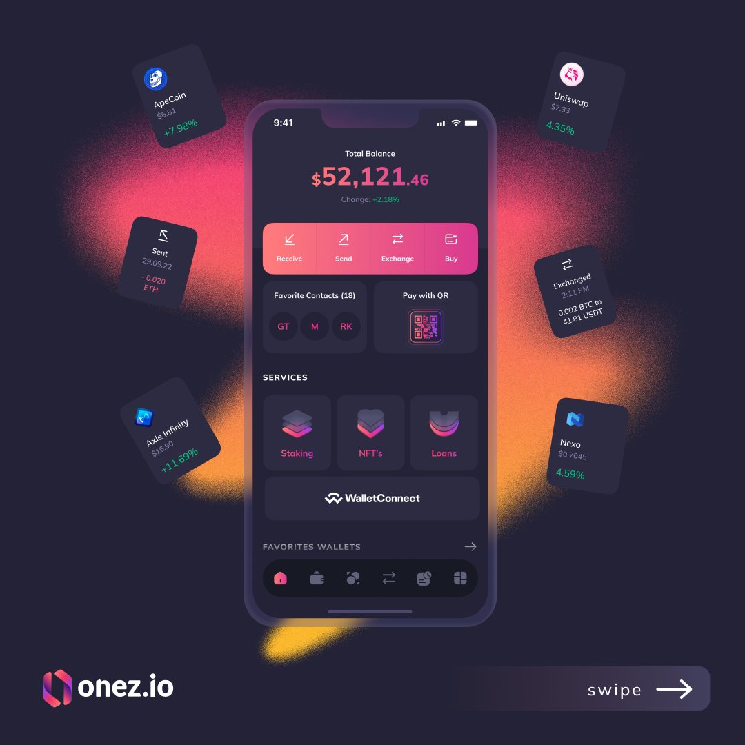 onez_io's tweet photo. Ongoing updates of Onez White Label Wallet. We are updating existing functional and developing new features. In the october update we introduce:
📱Personalised Dashboard.
⭐️ Favorite Contacts.
🤖 Universal QR scaner.
#cryptowallet #whitelabelwallet #cryptomarket #eth #BTC https://t.co/nMX3PvBrxs