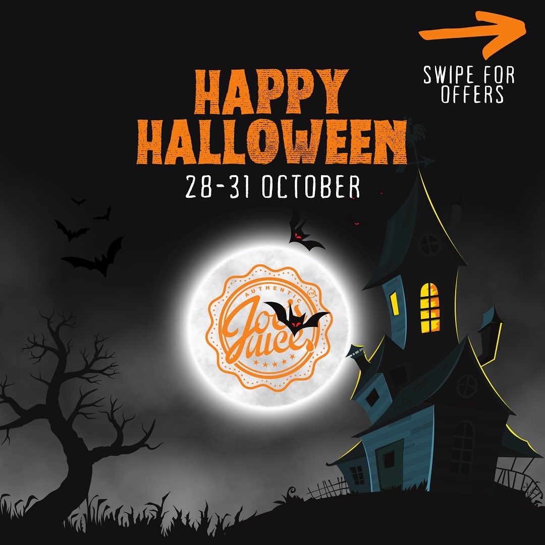 JoesJuiceUK's tweet photo. Happy Halloween Weekend 👻🎃💀 

Use code SPOOKY15 for 15% off your order with us, also get a mystery bottle of juice when using the code with your order 🤪 

Available 28th - 31st October 

#halloween #happyhalloween #nottingham #deals #vapedeals #vapers #vaping #disposable https://t.co/q46cGz0r40