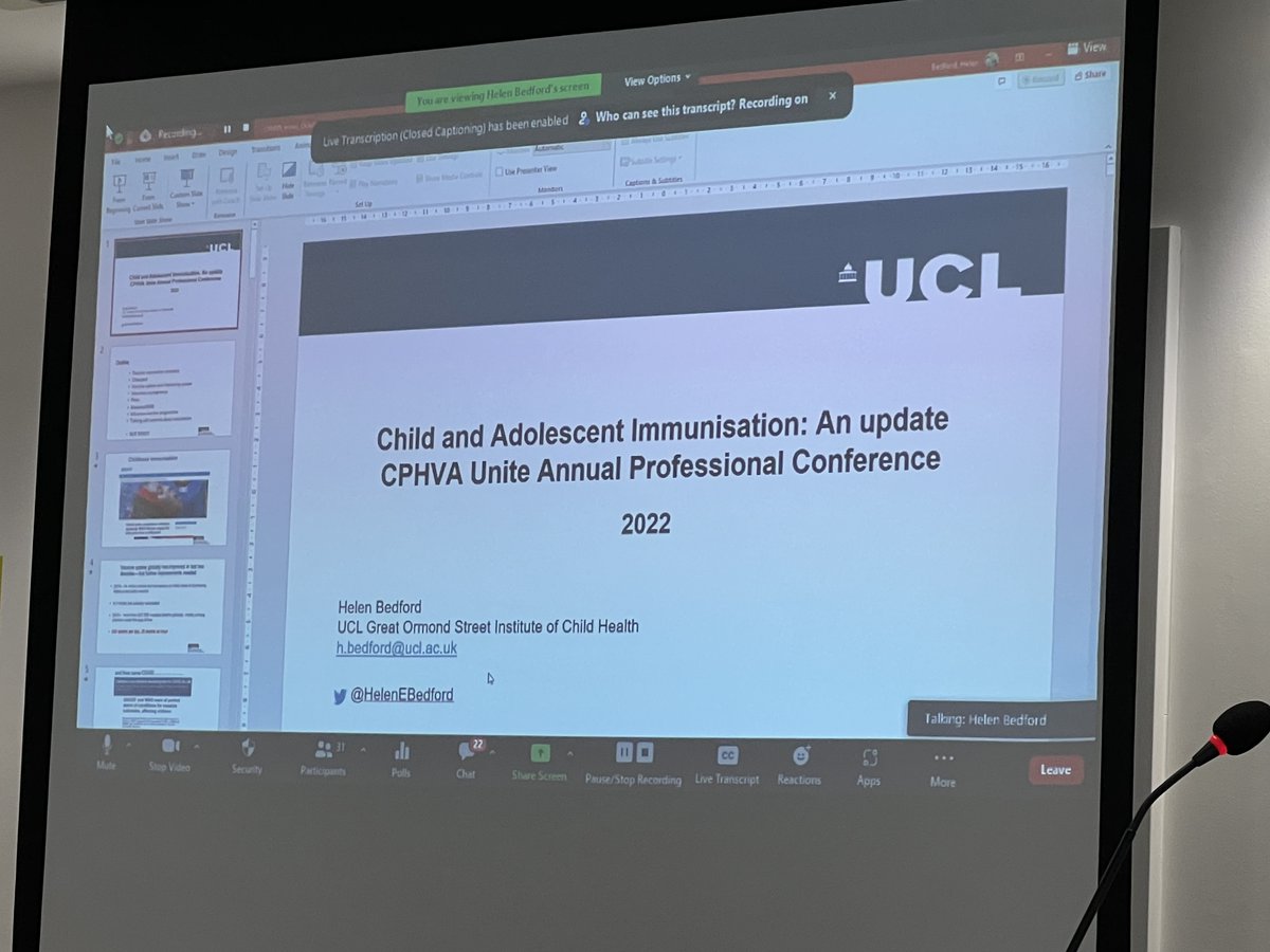 davidamunday's tweet photo. Now @HelenEBedford updates #CPHVA22 delegates on the UK vaccination campaigns and schedules. She starts by highlighting that after clean water it's the most important public health intervention. #CPHVA22 https://t.co/JxIoSIox1j