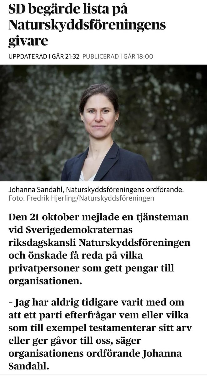 Om vi skyndar oss att ge en gåva till Svenska Naturskyddsföreningen kanske vi hinner komma med på listan! Skynda skynda!
901909-2