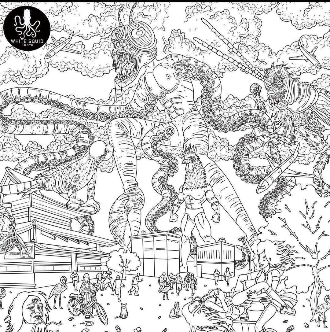 WhiteSquidTokyo's tweet photo. Procreate Art

The pink Alien with tentacles was made into a 36"x36" poster for 2021 Kaiju Frenzy show

#kaiju #monsters #kaijumonster #manga #comics #nfts #whitesquidtokyo #bodegablocks https://t.co/1KyFTHrUPn