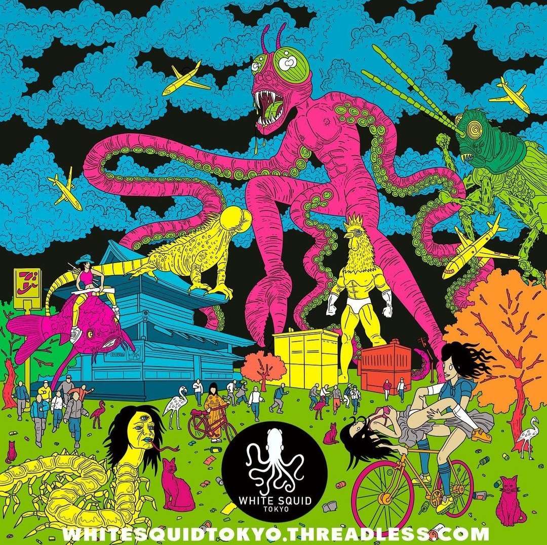 WhiteSquidTokyo's tweet photo. Procreate Art

The pink Alien with tentacles was made into a 36"x36" poster for 2021 Kaiju Frenzy show

#kaiju #monsters #kaijumonster #manga #comics #nfts #whitesquidtokyo #bodegablocks https://t.co/1KyFTHrUPn