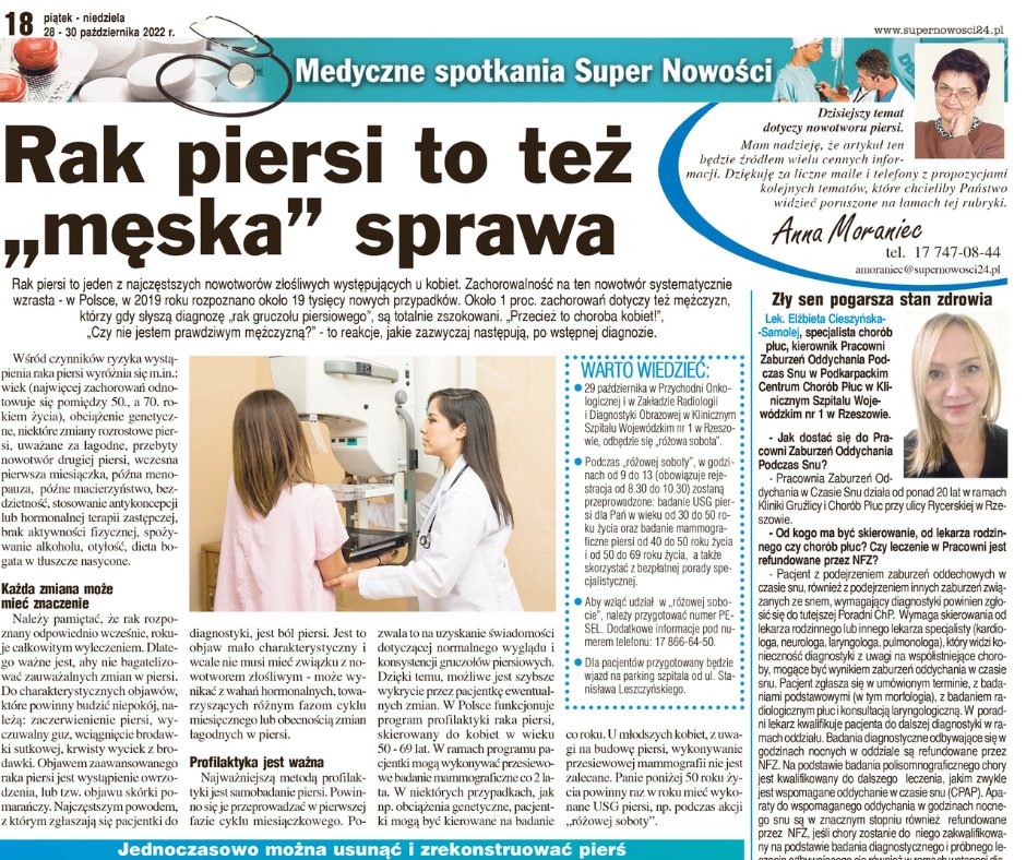 usk_rzeszow's tweet photo. – Najważniejszą metodą profilaktyki jest samobadanie piersi 🎗 mówi dr n. med. Kamila Golon z @ksw1_rzeszow. – Powinno się je przeprowadzić w 1⃣ fazie cyklu miesiączkowego. ➡ Więcej w dzisiejszych
@SuperNowosci24. #rakpiersi #różowasobota #ksw1 https://t.co/9TbrHS6bMP