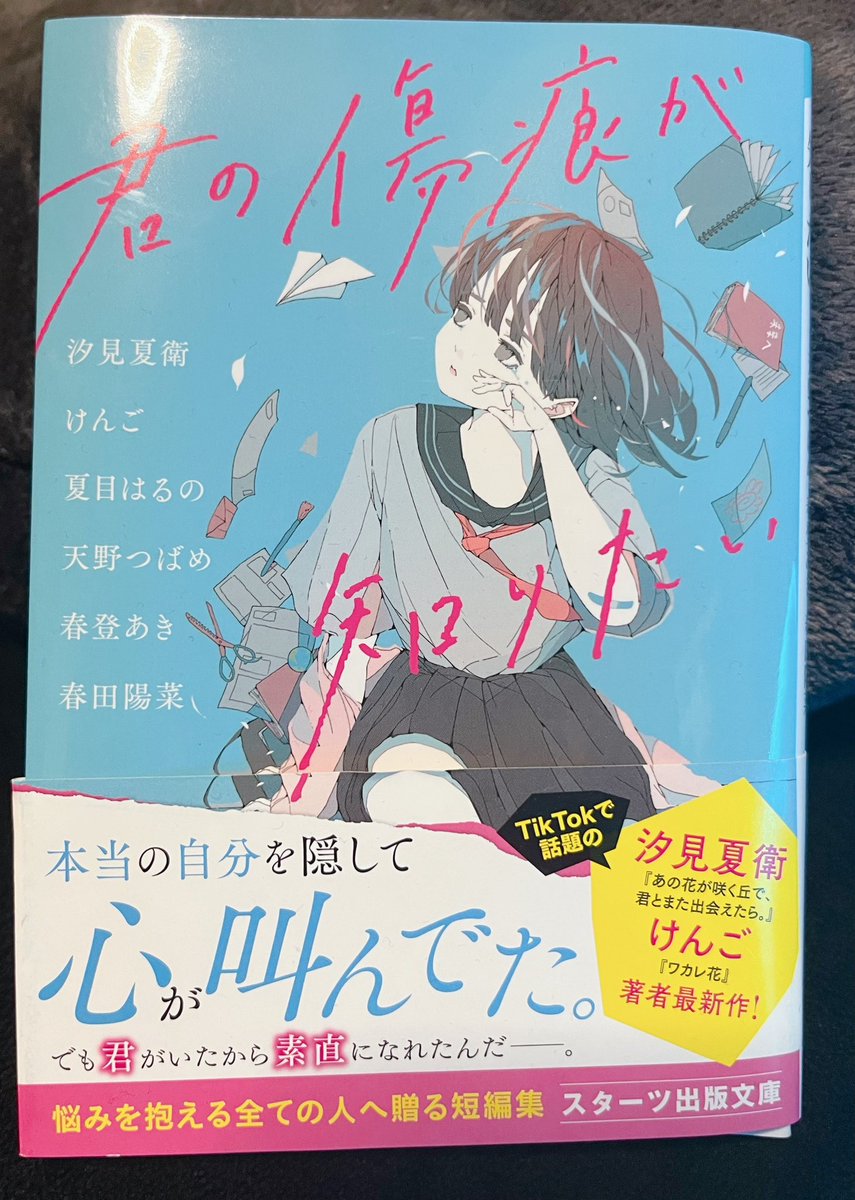 「君の傷痕が知りたい(スターツ出版文庫)」カバーイラスト描かせていただきました✏️

6つの短編集、描く前にすべて読ませていただきました
10代を全力で生きる登場人物たちの姿、ぜひ手に取りご覧になってください https://t.co/lw0nzoXMZg 