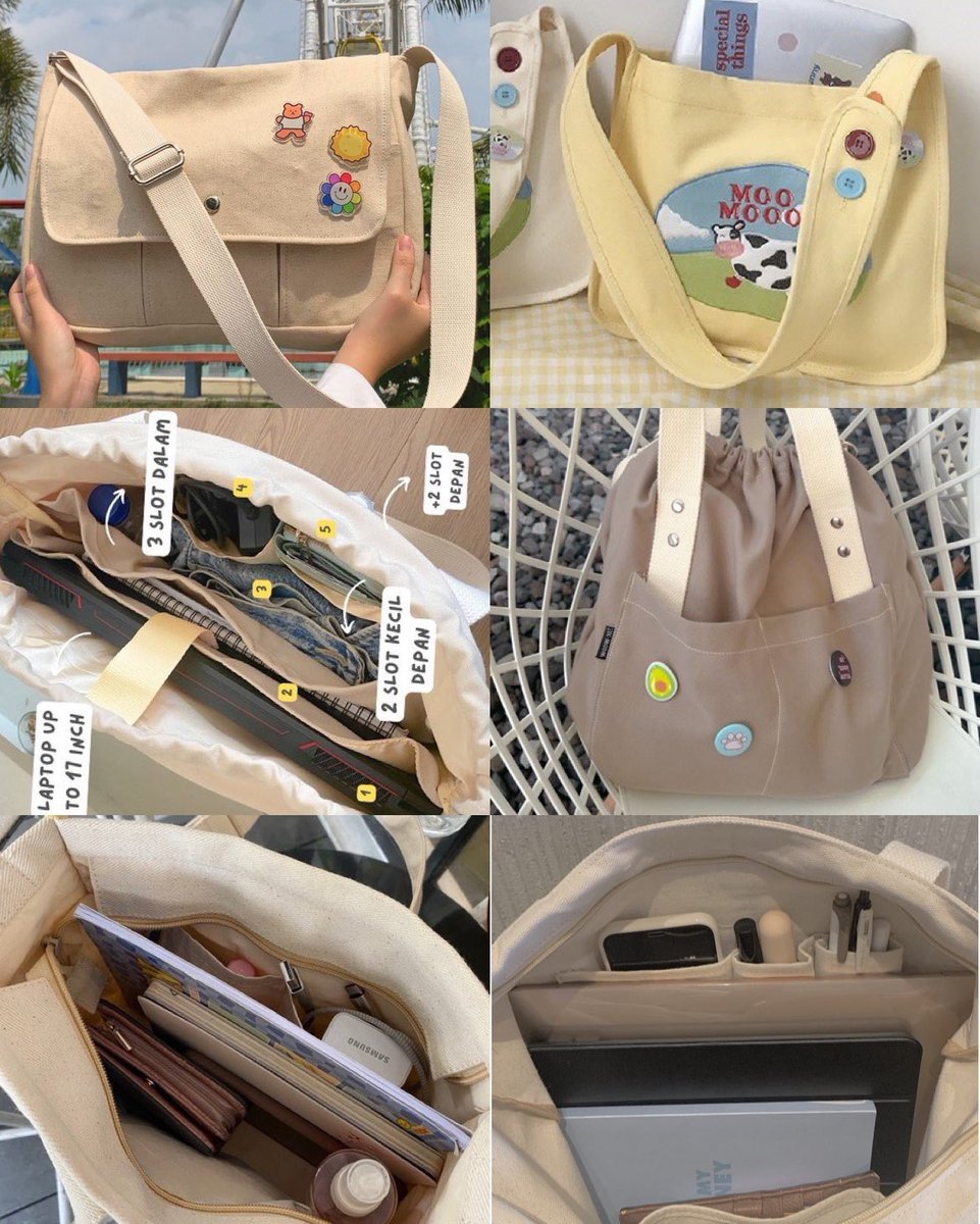 Totebag handbag kiyowo berslot muat banyak 🫶

— a thread