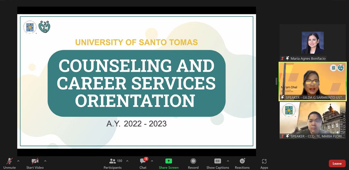 UST_ASC's tweet photo. Introducing our second speakers, our very own career and counseling center, Ma’am Agnes Bonifacio, Ma’am Gilda Sarmiento, and Ma’am Floriza Te, fully equipped to awaken your igniting enthusiasm for service. 

#CapsizingCurrents
#Rediscover
#SULO2022
#Illumin18Paths https://t.co/u1SL0btc9j