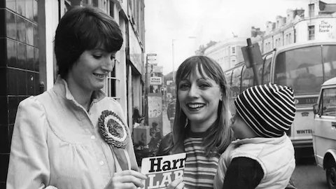 #OTD 1982. Harriet Harman becomes the MP for Peckham. She says her victory was a rejection of a 'nasty campaign' by opposition canvassers who 'have stood on the doorstep after doorstep and said that a pregnant woman can not represent this constituency'