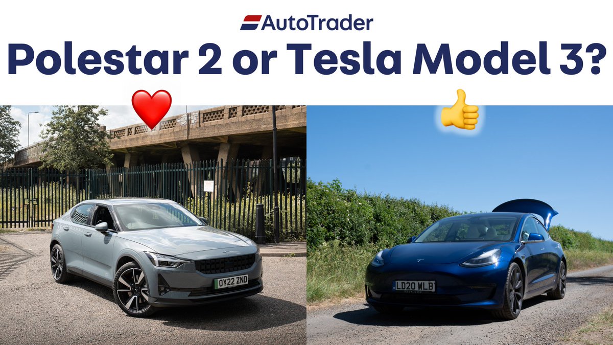 The battle of the EVs⚡️ Which do you prefer, the Polestar 2 or a Tesla Model 3?👀 Vote with an emoji 👇