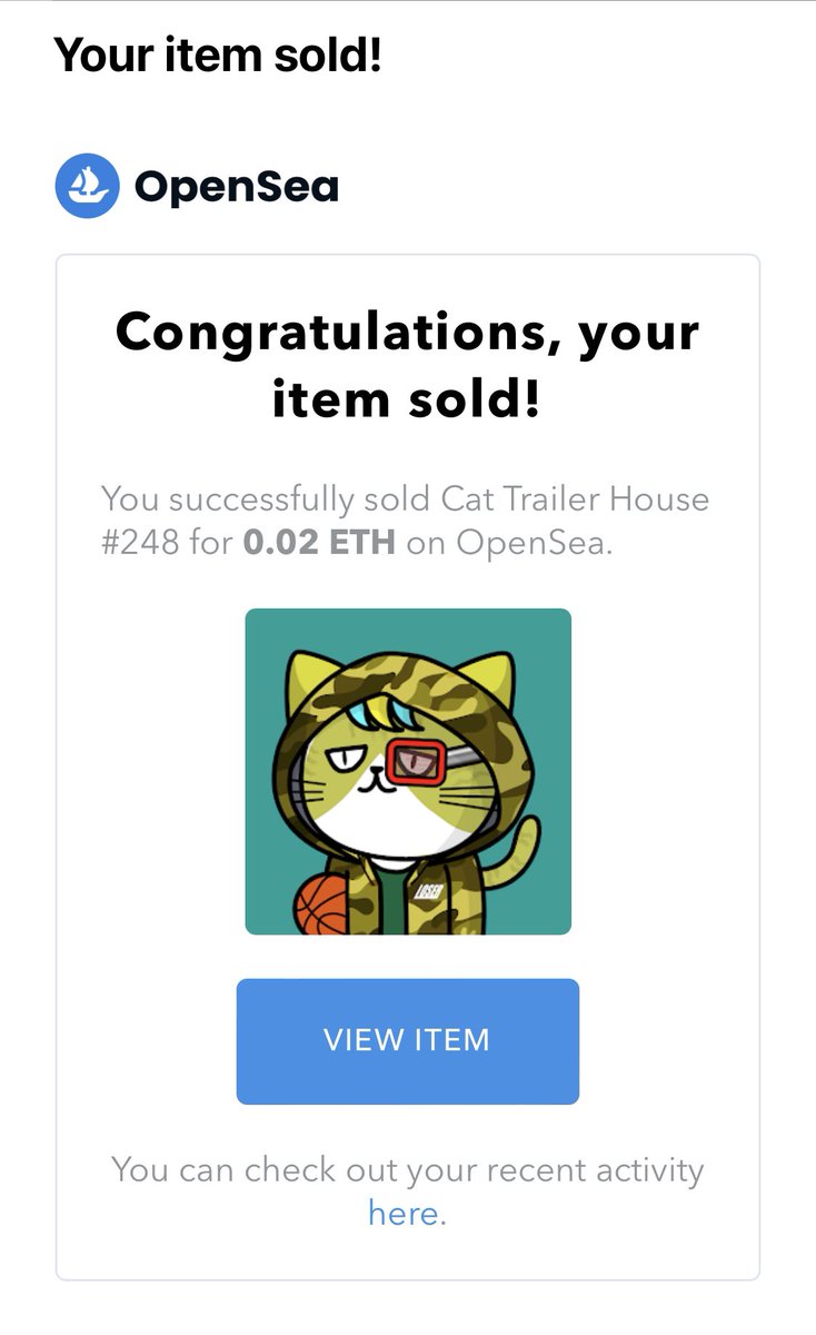 二次流通のご報告🌈

セラーク(<a href="/serarkjp/">🐈SERARK🐈(セラーク) @NFT</a>)さんのCat Trailer House #248 がわたって行きました🐈✨
しかも当初の2倍の価格です🤭

ホルダーではなくなるのが少し寂しいですが…
ありがとうございました😊