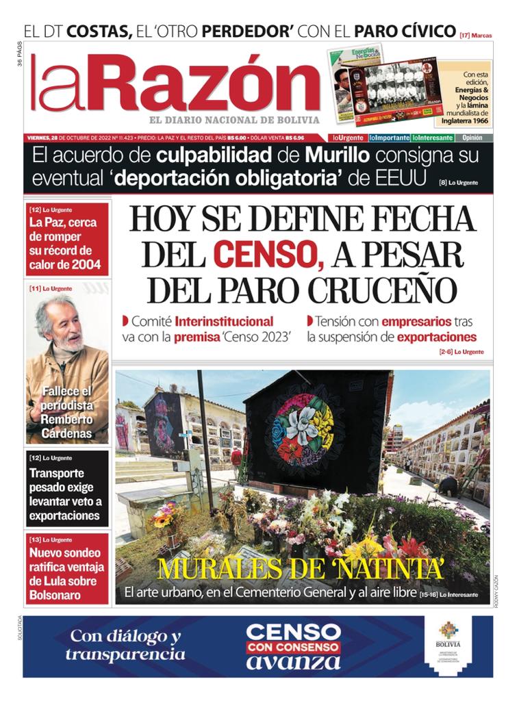 LaRazon_Bolivia's tweet photo. https://t.co/kBzog3dJPh