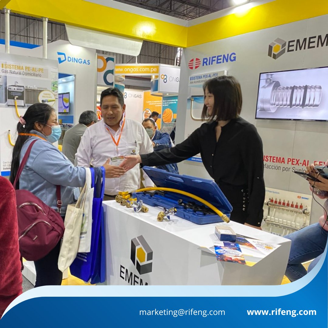 rifeng_official's tweet image. #RIFENG Gas Piping System presented at #FIGAS2022 held in #Peru! 
RIFENG #GasPipingSystem attracted much attention from thousands of visitors over the past two days. Today is the last day of the #EXPO. 
We are still waiting for you at 📌stand 1007, Centro de Exposiciones Jockey!