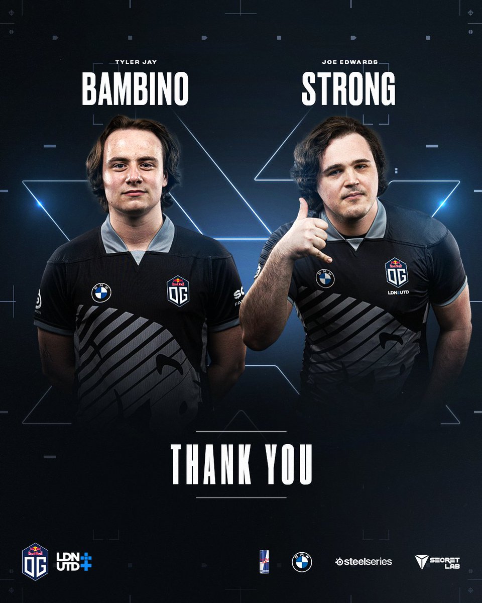 Today we are also saying goodbye to <a href="/joejedwards/">NRG Strong</a> and <a href="/BambinoVL/">KOI Bambino</a> 

Their help has been invaluable and we are extremely grateful for all they’ve done to help our squad. Wherever life takes them next, we’ll be cheering for them. 🌻

#DreamOG x #WeAreUTD