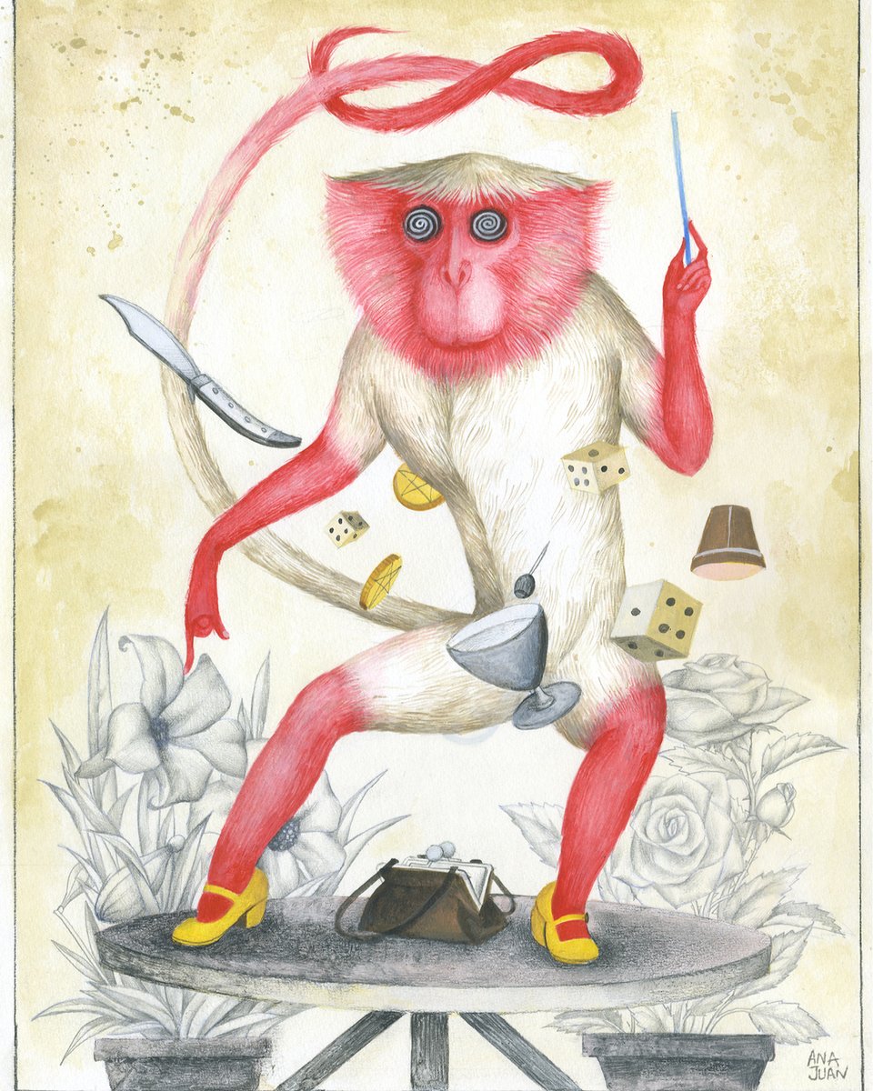 ArcanaMinga's tweet photo. Ana Juan ( @anajuan_art )
pic 1. King of Pentacles, 30 x 40, framed
pic 2. The Magician acrylic, ink on paper, 50 x 40 cm, framed.
I am a absolute fan-girl of Ana's work so when she agreed to participate in ARCANA 2021 and 2022 I was super happy. 
The Magician (pic 2) has found a https://t.co/WuS3kT3fwH