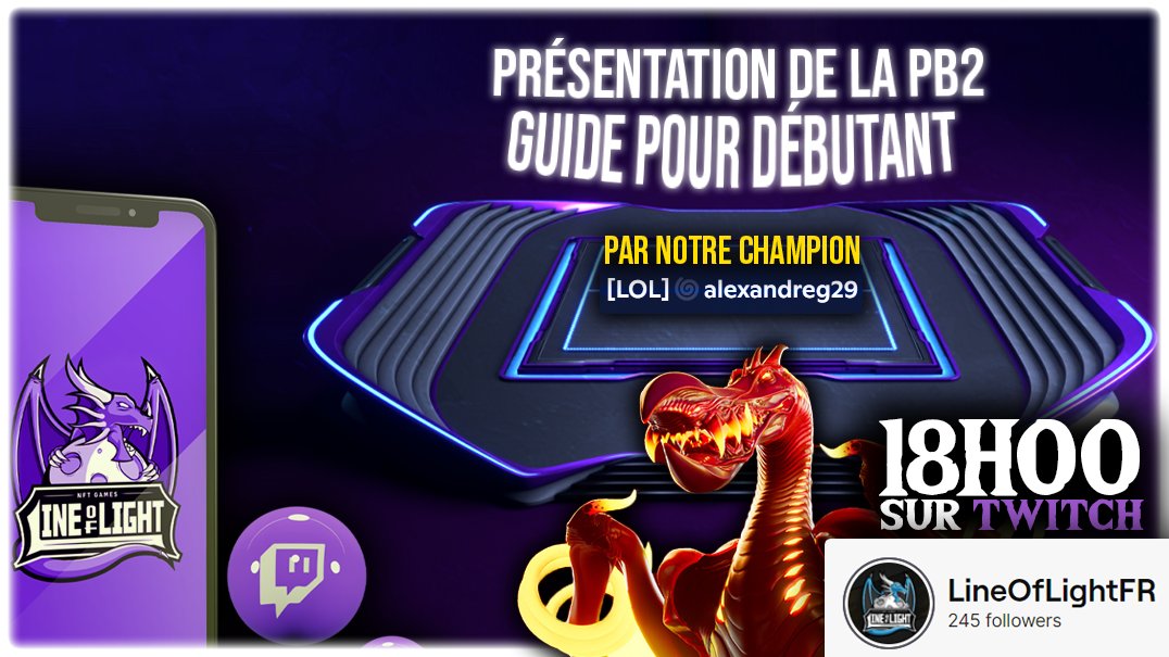 Hey les illuminés !🌀

Vous l'avez demandé, on l'a fait : Master class <a href="/illuviumio/">Illuvium</a> à partir de 18h sur TWITCH
• Présentation de la PB2 
• Guide pour débutant 

À ce soir pour l'apéro🥳🍻
twitch.tv/lineoflightfr

#twitchfr #illuvium #NFT #P2E