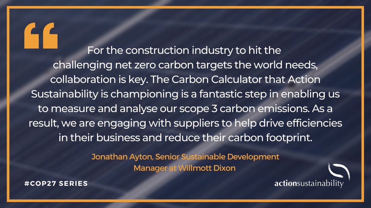 Action_Sustain's tweet photo. What are organisations in the built environment sector doing to reduce their carbon footprint? #COP27

For @WillmottDixon, our Carbon Calculator has helped measure their scope 3 emissions and engage with suppliers.

Learn more about our Carbon Calculator: https://t.co/e1oC74DUcY https://t.co/fipgKQLG7j