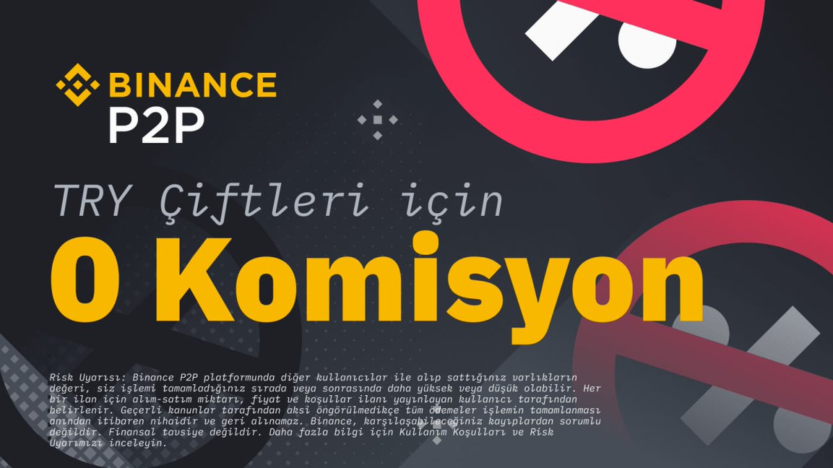 Binance_Turkish's tweet photo. #Binance  P2P, Türk Lirası ( $TRY) piyasasında sıfır piyasa yapıcı komisyonları sunuyor!🥳

Detaylar için👉 https://t.co/NgeT88fFA2 https://t.co/c8o8F5e1QQ