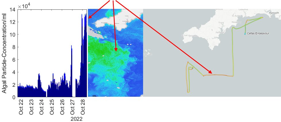he value of real-time metocean data: 
<a href="/flowcytogirl/">Veronique Creach</a>
 alerted by high phytoplankton values from FerryBox and flow cytometer at sea, matching the position of a very intense late autumn bloom in the western channel.